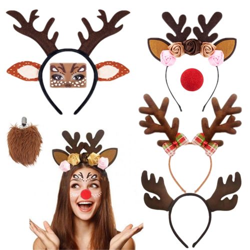 圣诞可爱毛绒麋鹿发箍发饰品发光