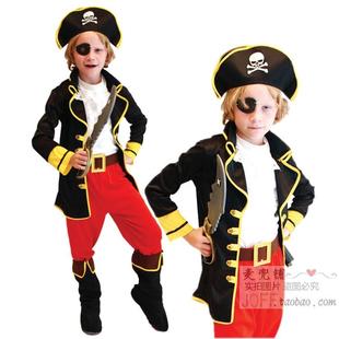 万圣节服装cos服饰加勒比男海盗杰克船长套装舞会儿童节表演出服