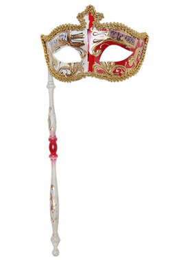 半脸舞会假面 Venice Mask 威尼斯手柄式眼罩手持面具明星黑色红