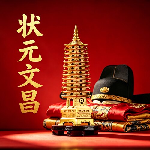 纯铜文昌塔桌面摆件免安装