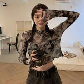 捡漏特价 内搭网纱t恤女 防晒衣长袖 剪镖外贸清仓折扣女装 冰丝薄款