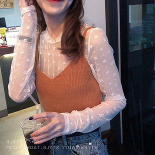 防晒衣t恤女网纱打底衫 秋季 内搭上衣潮 剪镖外贸折扣女装 捡漏特价