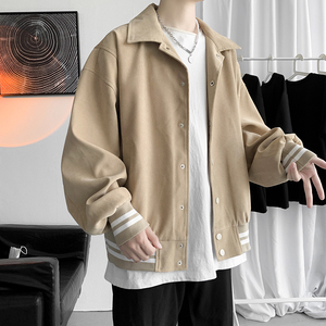 美式复古翻领棒球服男韩版宽松夹克外套男B289-JK702-P105图片