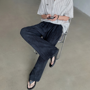 夏季亚麻扎染薄款冰丝西裤垂感宽松休闲阔腿长裤B289-K1199-P68图片