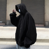 小众设计款重磅双拉链卫衣男连帽开衫男女外套B289-WY3016-P98，女装短外套，电商B289