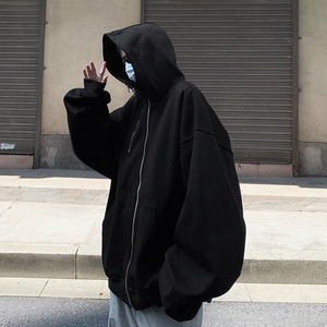 小众设计款重磅双拉链卫衣男连帽开衫男女外套B289-WY3016-P98图片