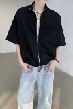 双拉链设计薄款防晒衣短袖立领夹克男女衬衣外套B289-B1116-P75，男装夹克，电商B289