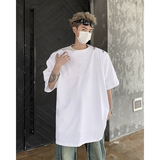 美式金属拉链设计感垫肩短袖男T恤个性百搭纯色半袖-H86030-P58，男装T恤，电商B289