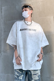 夏季小众水洗做旧满天星垫肩短袖T恤金属印花男女半袖-H86089-P60，男装T恤，电商B289