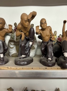 陶瓷打功夫中华武术少林少子人物摆件园艺附树造景