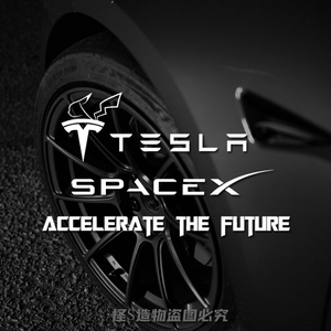 tesla特斯拉加速未来汽车前后风挡玻璃三角窗装饰贴纸防水不留胶