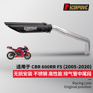 CBR600RR F5专用不锈钢分体中段尾段排气管 2005-2020年无损安装