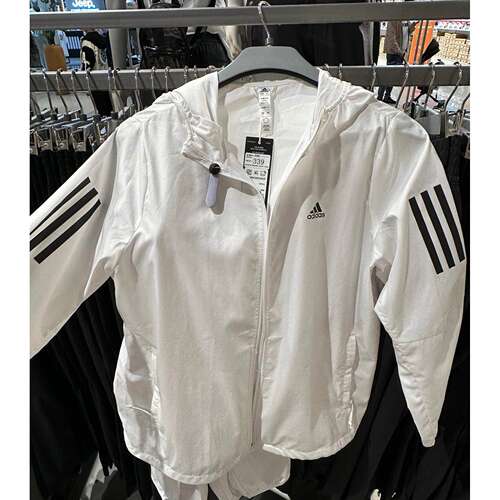阿迪达斯Adidas女子秋季新款梭织连帽休闲夹克防晒外套 IK7445