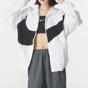 Nike/耐克梭织外套女秋新款宽松透气大勾立领运动夹克HV4108-100