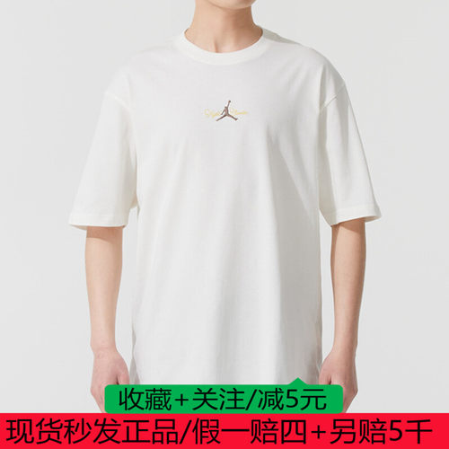 NIKE/耐克男子JORDAN运动休闲圆领印花短袖T恤IF0381-133/IF0375