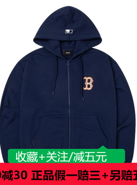 MLB龙年新年款连帽夹克男装女装黑色针织外套运动服3ATRQ0141