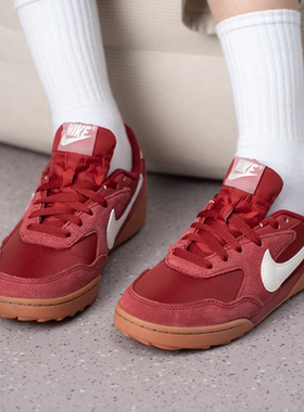 NIKE/耐克26新年红色女鞋拼接翻毛皮低帮复古休闲板鞋IM5362-600
