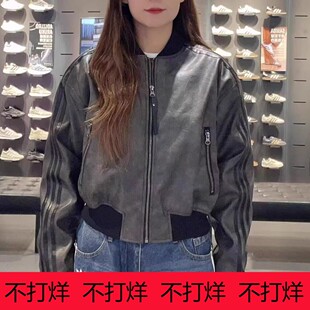 阿迪达斯男女款25秋款皮质棒球服夹克棉服 KC2656 KC2655 KC2653