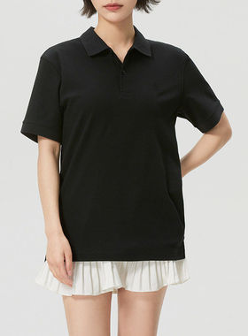 MLB情侣短袖26春夏新款刺绣小标翻领透气运动T恤POLO衫3APQB0163