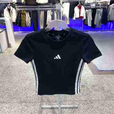 阿迪达斯女子W 3S SJ BABY T针织短袖运动T恤JY8570 JE4001