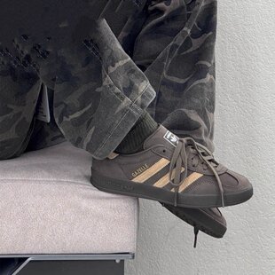 阿迪达斯三叶草25冬男女复古摩卡棕撞色板鞋德训鞋JQ8386 JQ8387