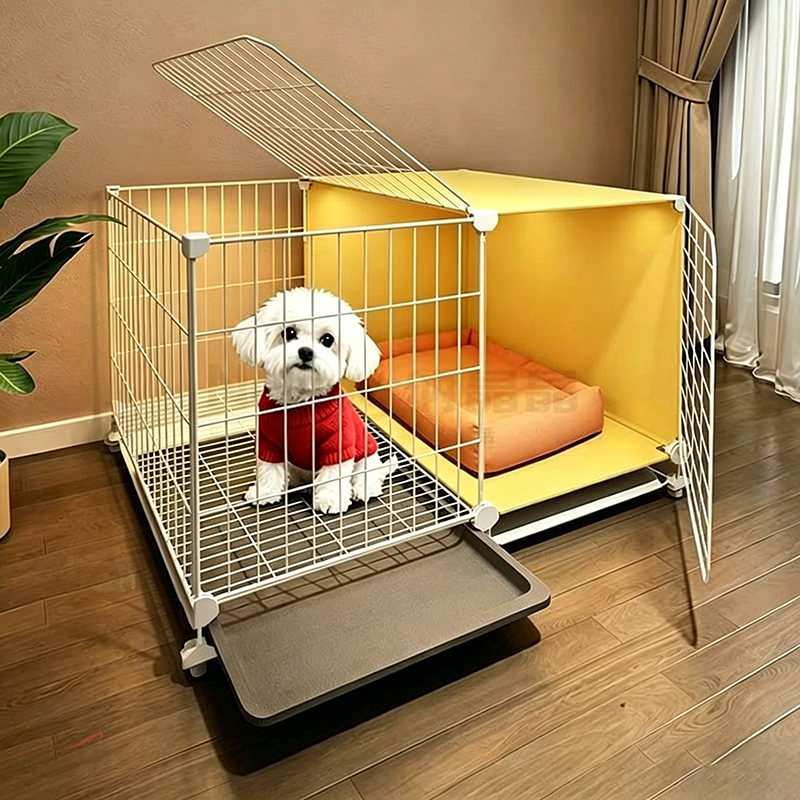 新款狗笼子小型犬专用带厕所分离