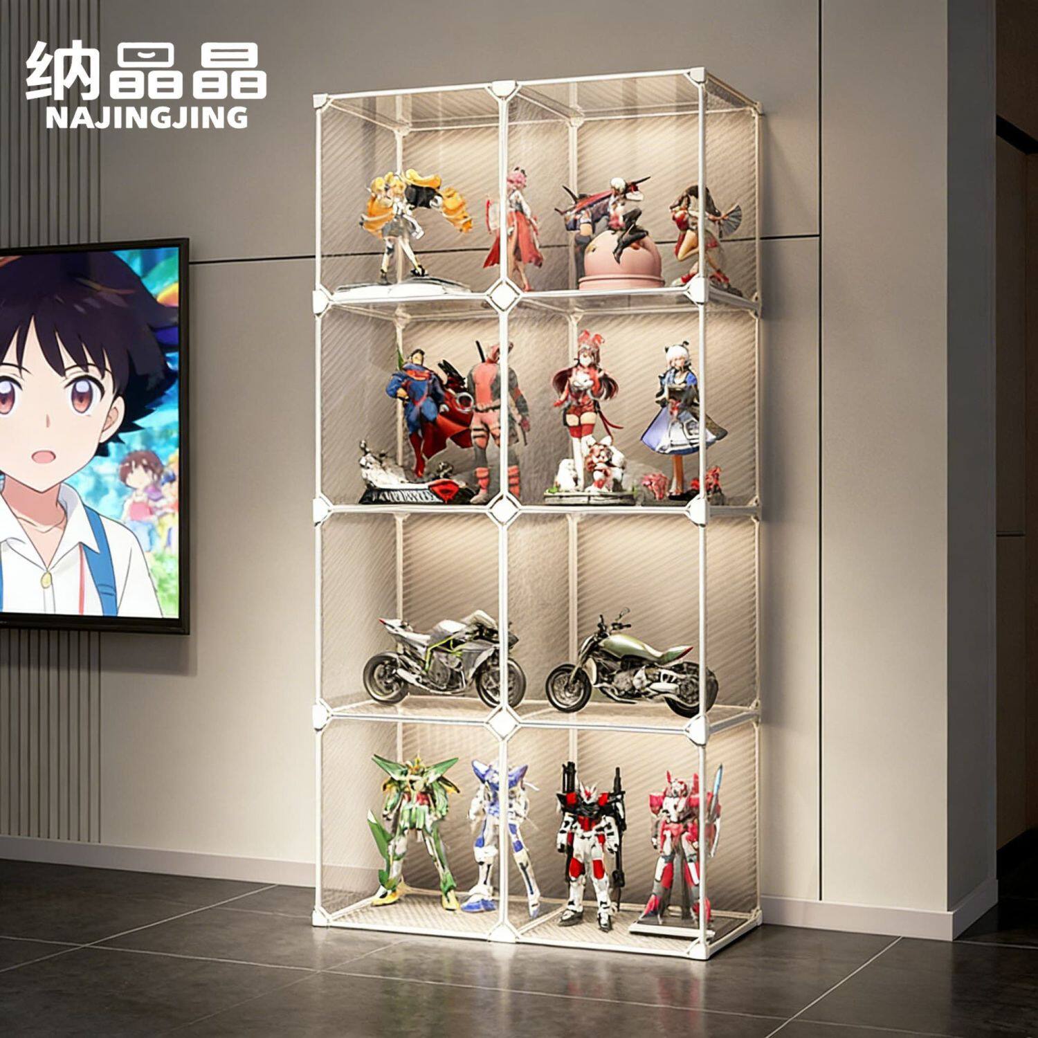 手办展示柜乐高积木陈列架子小摆件玩具收纳盒透明玩偶动漫展示架