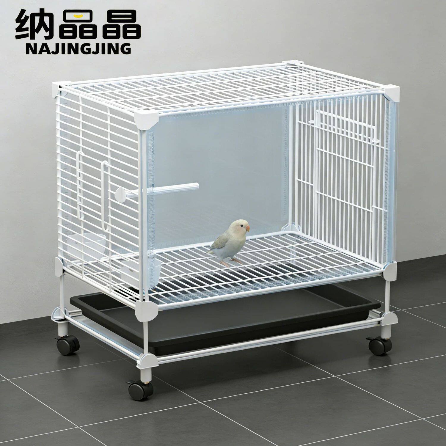 鸟笼鹦鹉笼子家用大号防溅洒横丝鸟笼子新型豪华别墅金属繁殖鸟笼