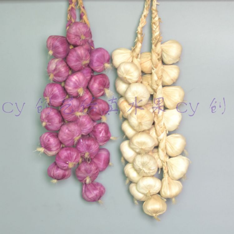 仿真蔬菜假水果模型大蒜苗串橱柜挂壁装饰品拍摆件摄道具样板展示