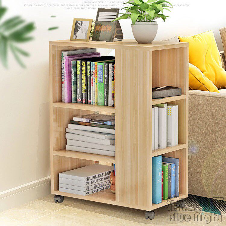 床头家用办公室可移动带轮柜子置物架双层打印机架子桌面可调高度