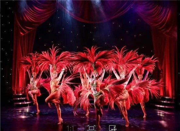 红色羽毛桑巴舞服装