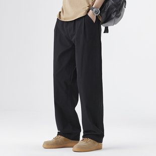 2025新夏季薄款休闲长裤子男时尚宽松运动直筒裤百搭透气加肥加大