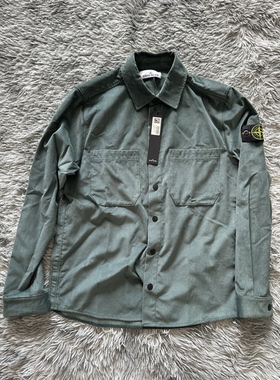 Stone island 25ss绿色灯芯绒长袖衬衣夹克