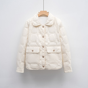 韩版 休闲时尚 百搭羽绒外套 冬季 平湖驰新羽绒服新国标90绒女新款