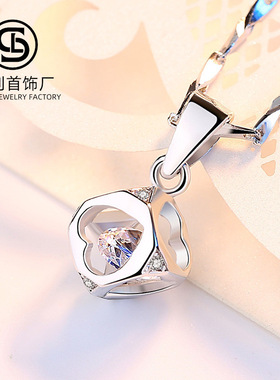 足银999爱情魔方项链女环形设计感锁骨链立体吊坠日韩风精美饰品