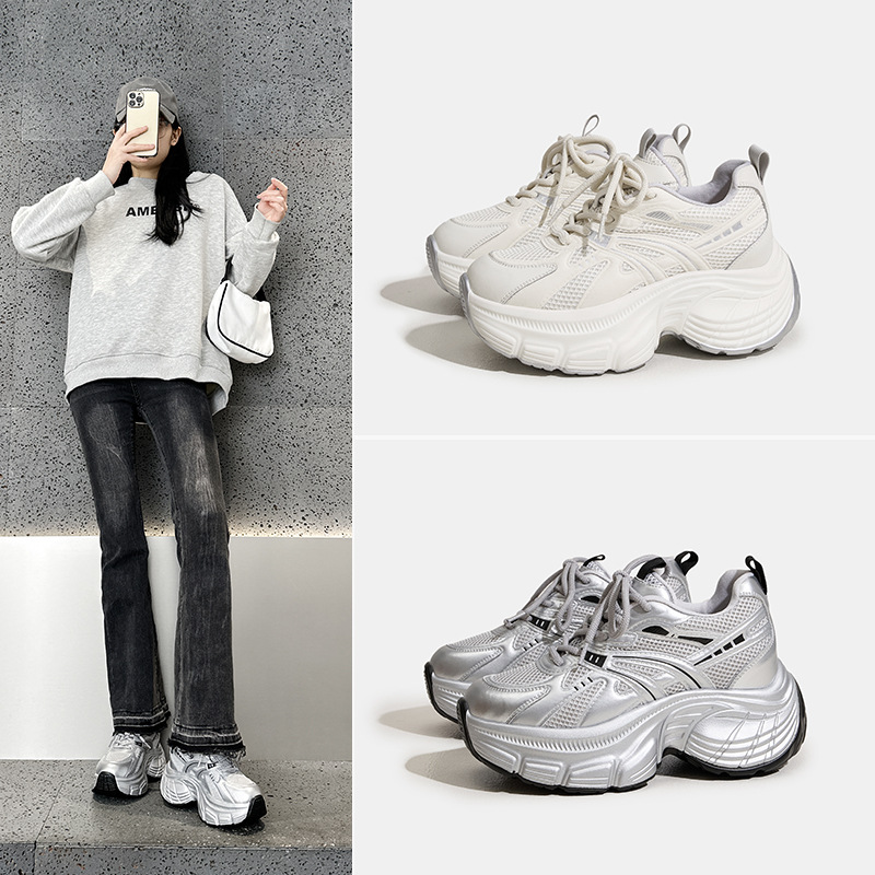 老爹鞋女高颜值隐形增高7cm网红同款百搭厚底运动鞋街拍爆款女鞋