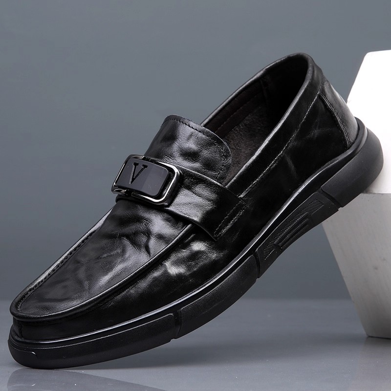 手抓纹全商务休闲乐福鞋洞洞鞋