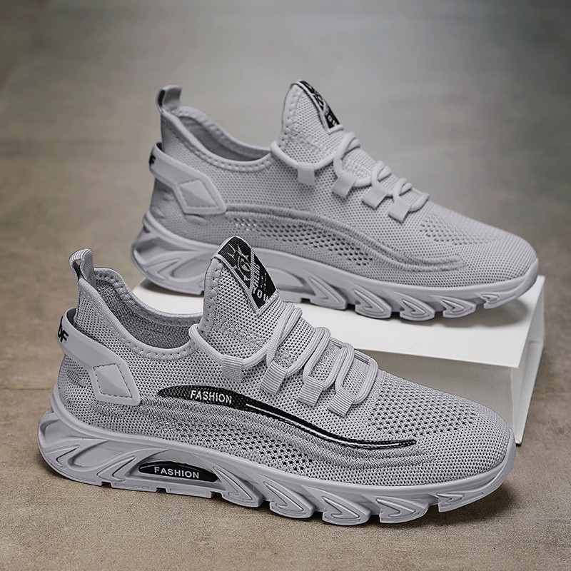 夏网面透气飞织薄款防臭椰子潮鞋