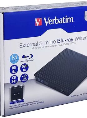 Verbatim威宝外置蓝光刻录机usb3.2笔记本台式机外接BD光驱66718
