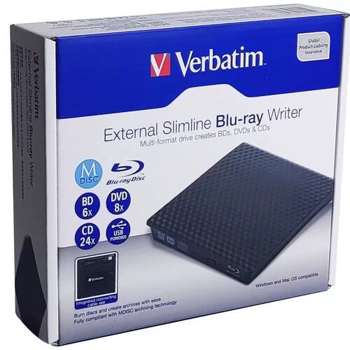 Verbatim威宝外置蓝光刻录机usb3.2笔记本台式机外接BD光驱66718
