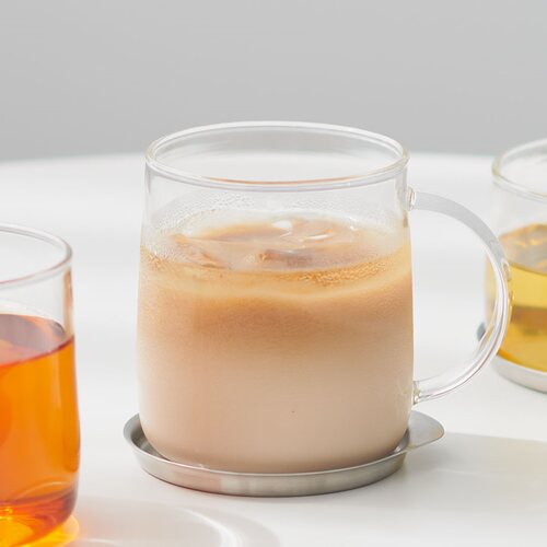 日本代购咖啡玻璃杯水杯透明耐热高温微波炉加热380ml
