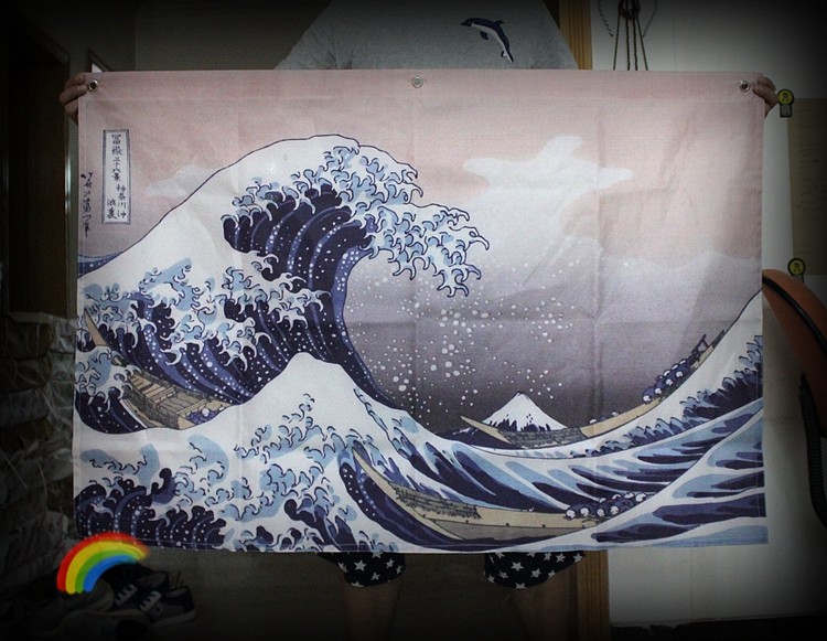 包邮！日式挂旗挂布 浮世绘神奈川冲浪里 酒吧咖啡馆居家装饰挂布在类目 家居饰品, 壁饰中 - 来自Buy2taobao.com提供专业的淘宝代购服务