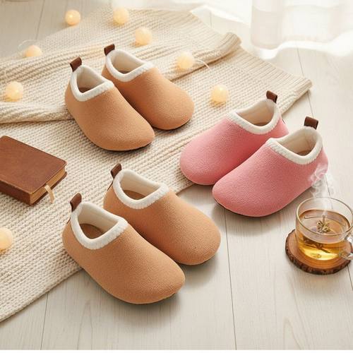 地板鞋秋冬居家室内加绒加厚包跟地板袜成人儿童防滑软底棉拖棉鞋