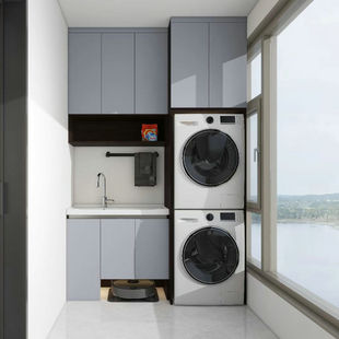 阳台洗衣机柜仅售上海上门量尺定制铝蜂窝 含龙头 台盆 下水 包管