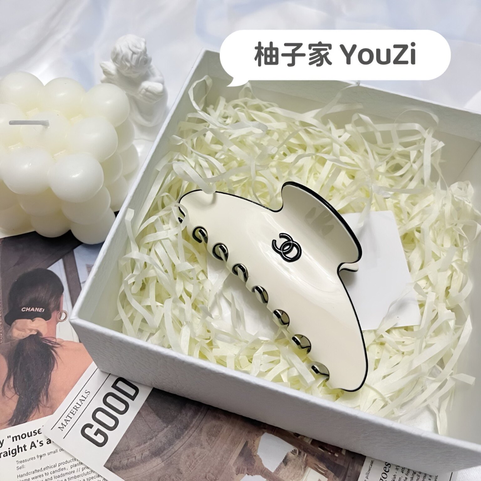 经典小香风气质鲨鱼夹韩国东大门新款亚克力发夹轻奢名媛简约潮女,饰品/流行首饰/时尚饰品新,发饰,淘宝优惠券,粉丝福利购,淘宝优惠卷