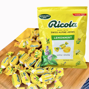 瑞士利口乐ricola无糖柠檬薄荷冰川凉润喉糖342g硬糖进口教师节送