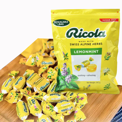 瑞士利口乐ricola无糖柠檬薄荷冰川凉润喉糖342g硬糖进口教师节送