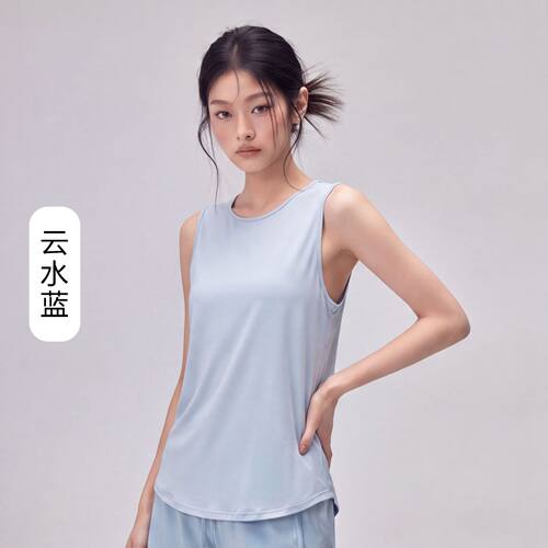 简约圆领宽松运动无袖背心