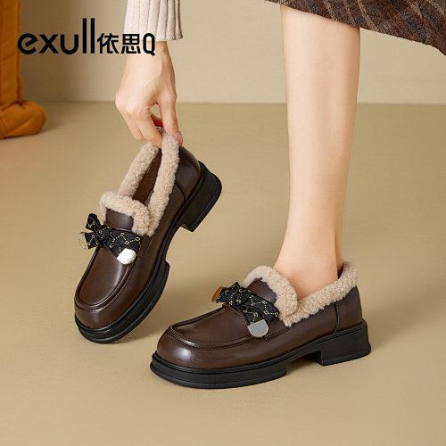 依思q厚底加绒超火乐福鞋