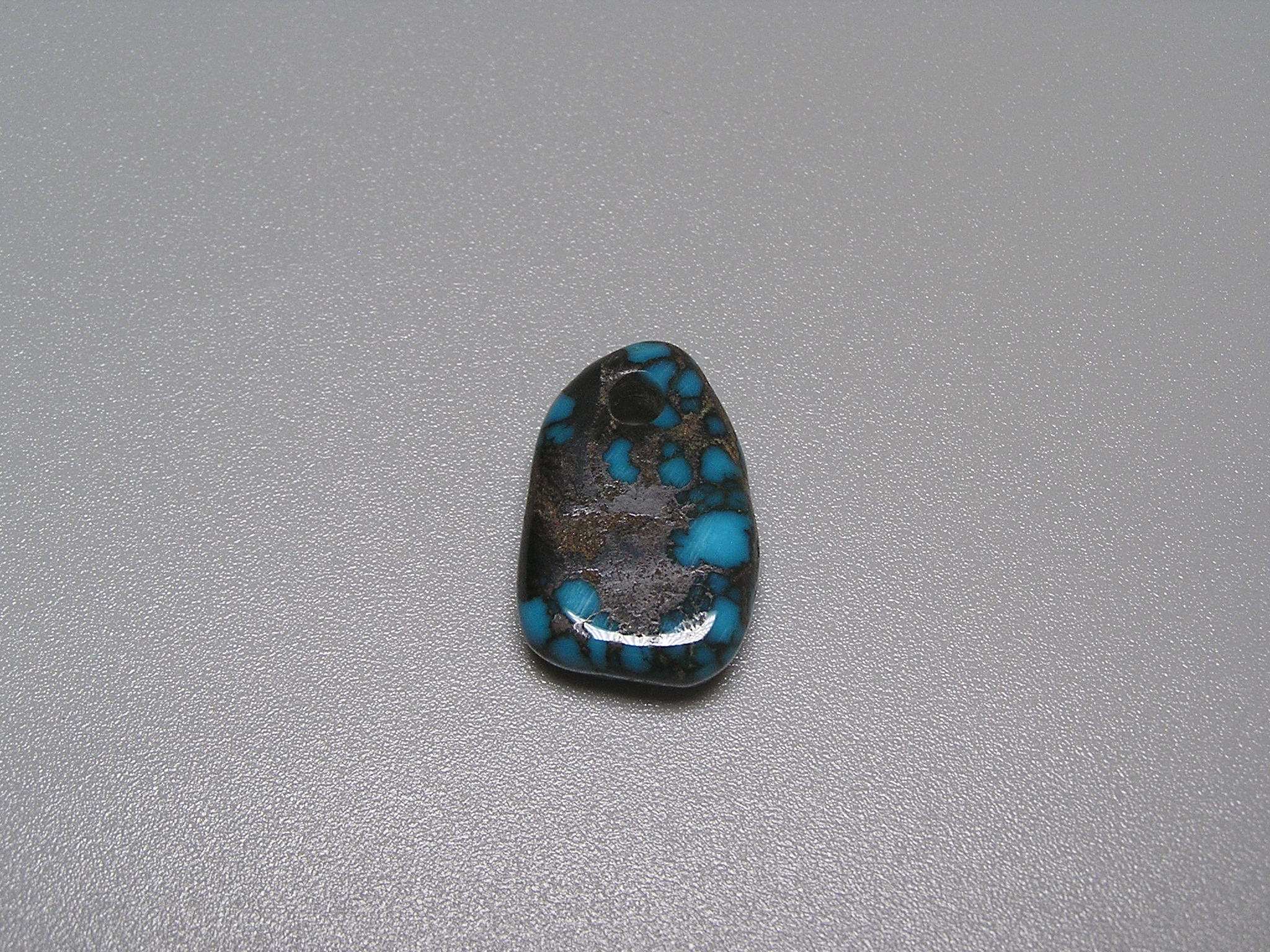 云盖寺原矿纯天然高瓷绿松石随形小吊坠 侧挂 藏式随形 3.6克